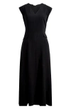 Melloday Cap Sleeve Maxi Dress In Black