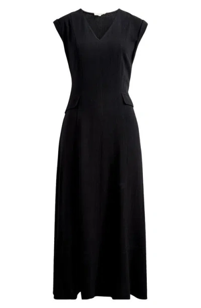 Melloday Cap Sleeve Maxi Dress In Black