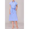 Melloday Cap Sleeve Shirtdress In Blue