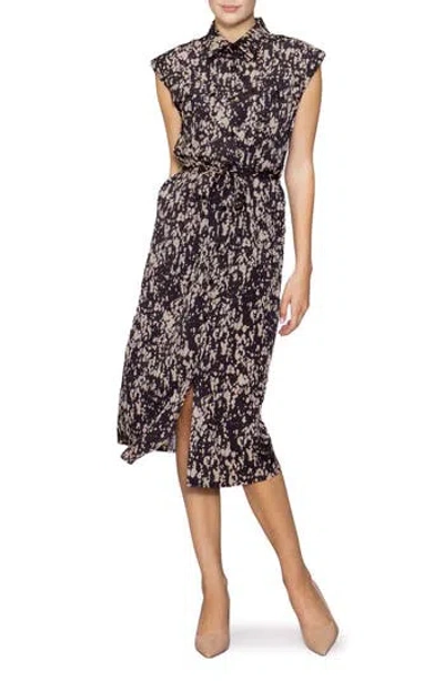 Melloday Cap Sleeve Utility Pocket Shirtdress In Multi