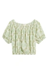 Melloday Convertible Off-the-shoulder Bubble Top In Green