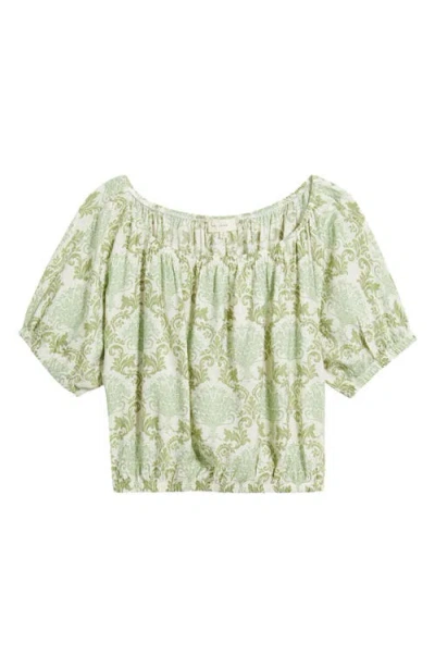 Melloday Convertible Off-the-shoulder Bubble Top In Green