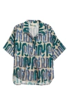 Melloday Easy Woven Pullover Shirt In Blue