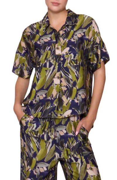 Melloday Easy Woven Pullover Shirt In Multi