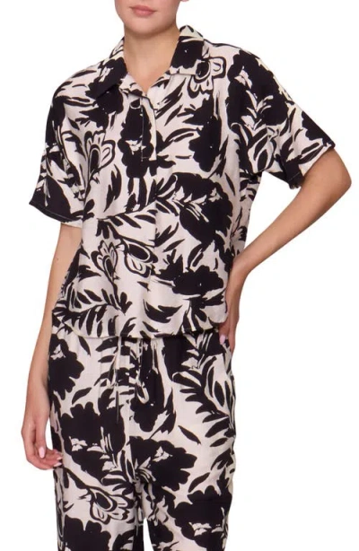 Melloday Easy Woven Pullover Shirt In Multi