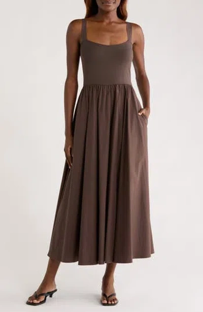 Melloday Fit & Flare Sundress In Brown