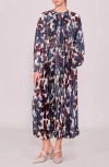 Melloday Floral Print Long Sleeve Shirtdress In Multi