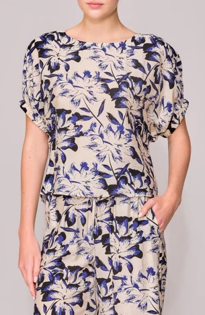 Melloday Floral Print Short Sleeve Top