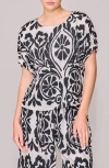 Melloday Floral Print Short Sleeve Woven Shirt