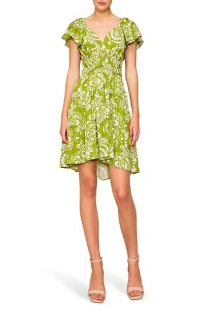 Melloday Flutter Sleeve Back Cutout Fit & Flare Dress