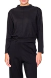 Melloday Funnel Neck Pullover In Black