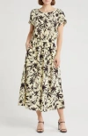 Melloday Geo Print Midi Dress In Yellow