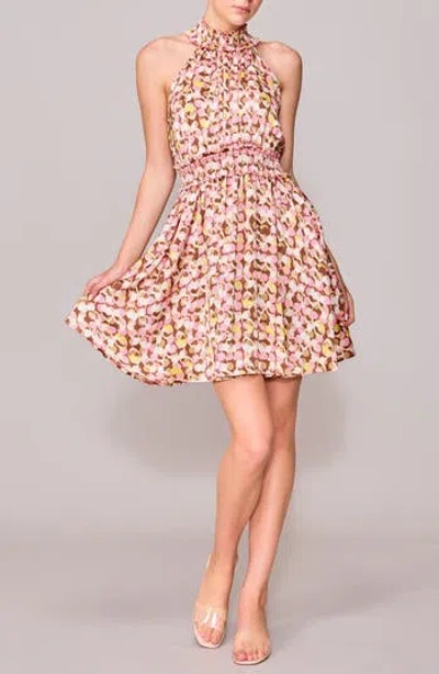 Melloday Halter Neck Smocked Minidress