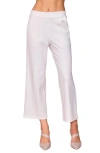 Melloday Knit Pintuck Ankle Pants In White