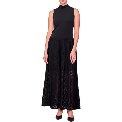 Melloday Lace Skirt Maxi Dress In Black