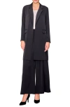 Melloday Long Crepe Blazer In Black
