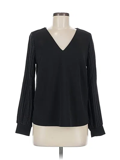Pre-owned Melloday Long Sleeve Blouse In Black