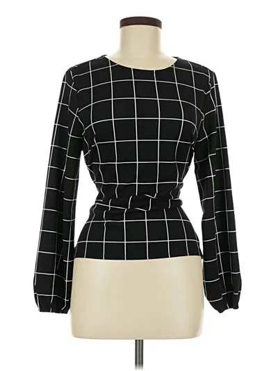 Pre-owned Melloday Long Sleeve Blouse In Black