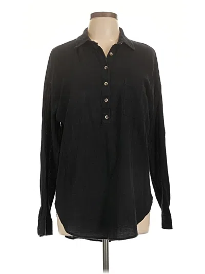 Pre-owned Melloday Long Sleeve Blouse In Black