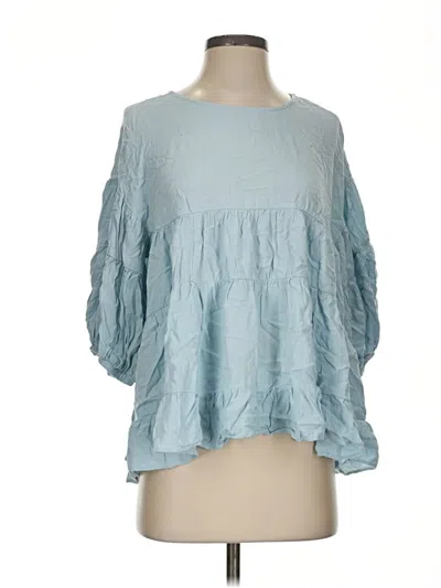 Pre-owned Melloday Long Sleeve Blouse In Blue