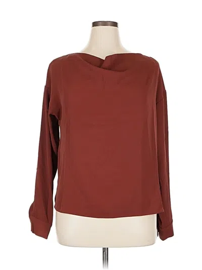 Pre-owned Melloday Long Sleeve Blouse In Burgundy