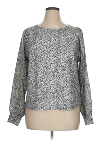 Pre-owned Melloday Long Sleeve Blouse In Gray