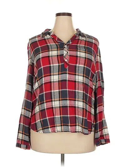 Pre-owned Melloday Long Sleeve Blouse In Red