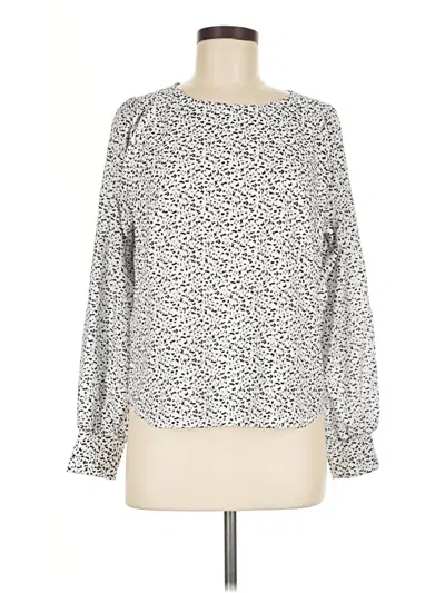 Pre-owned Melloday Long Sleeve Blouse In Silver