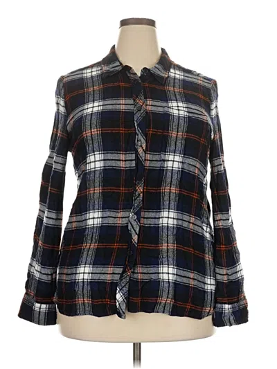 Pre-owned Melloday Long Sleeve Button Down Shirt In Blue