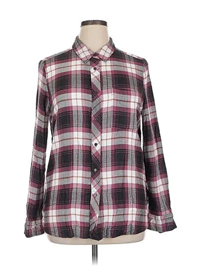 Pre-owned Melloday Long Sleeve Button Down Shirt In Burgundy