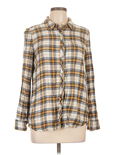Pre-owned Melloday Long Sleeve Button Down Shirt In Gold