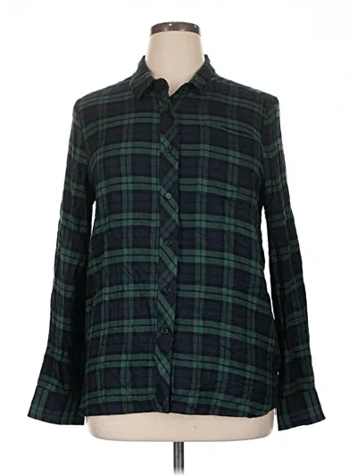 Pre-owned Melloday Long Sleeve Button Down Shirt In Green