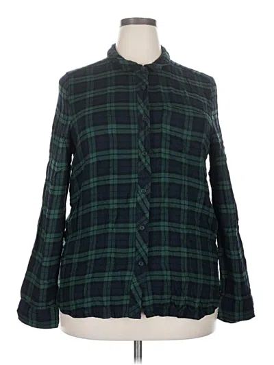 Pre-owned Melloday Long Sleeve Button Down Shirt In Green