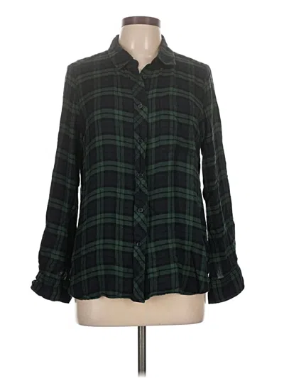 Pre-owned Melloday Long Sleeve Button Down Shirt In Green