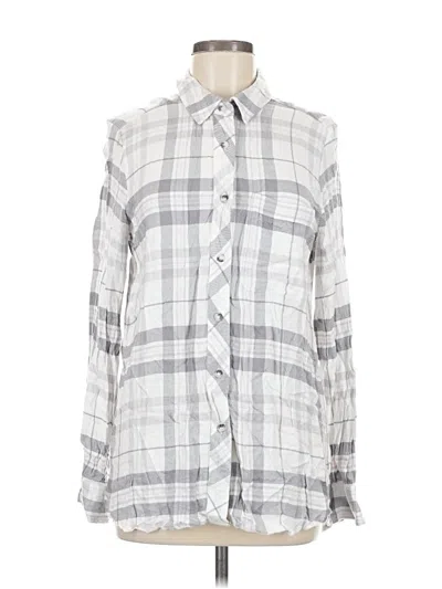 Pre-owned Melloday Long Sleeve Button Down Shirt In Silver