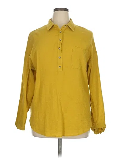 Pre-owned Melloday Long Sleeve Button Down Shirt In Yellow