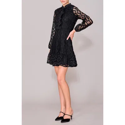 Melloday Long Sleeve Lace Minidress