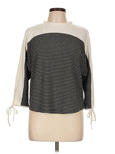 Pre-owned Melloday Long Sleeve Top Black Boatneck Tops