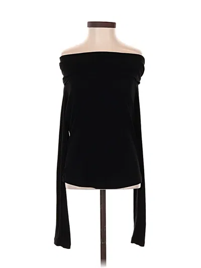 Pre-owned Melloday Long Sleeve Top Black Strapless Neckline Tops