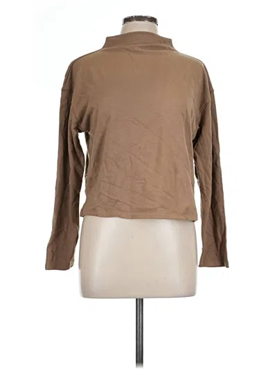 Pre-owned Melloday Long Sleeve Top Brown Turtleneck Tops