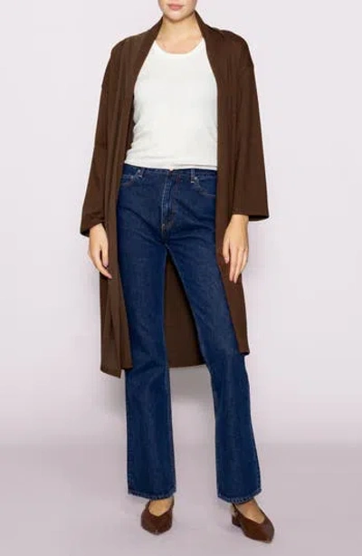 Melloday Midlength Knit Topper In Brown