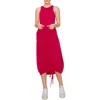 Melloday Mixed Media Maxi Dress In Fuchsia