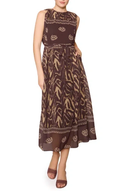 Melloday Mixed Print Sleeveless Woven Dress In Multi