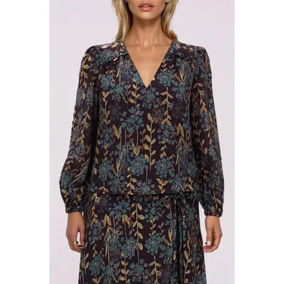 Melloday Organza Print Top In Blue