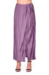 Melloday Pleat Side Tie Knit Maxi Skirt In Purple