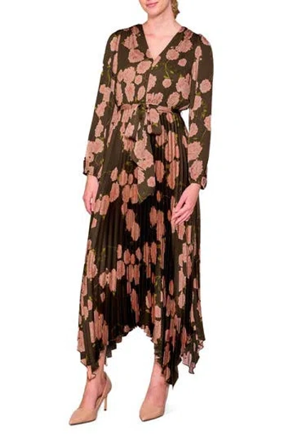 Melloday Pleated Asymmetrical Maxi Dress In Black