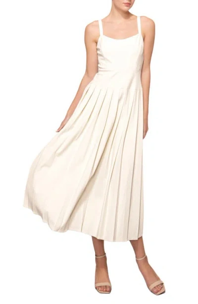 Melloday Pleated Sundress In White