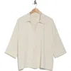 Melloday Pop Over Woven Top In Bone