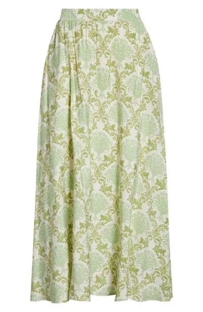 Melloday Print Maxi Skirt In Green