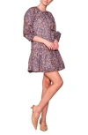 Melloday Print Poplin Babydoll Dress In Multi